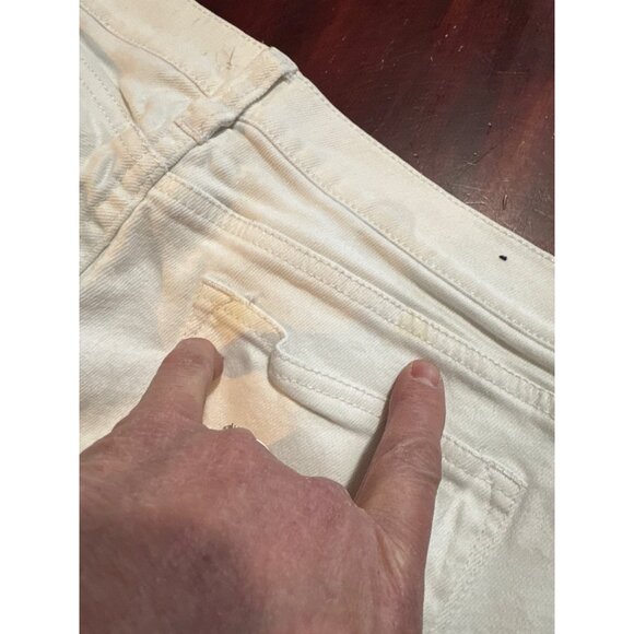 J. Crew Womens Stretch White Denim Jeans Size 28/28 Slim Fit Classic Style FLAW - Picture 9 of 10